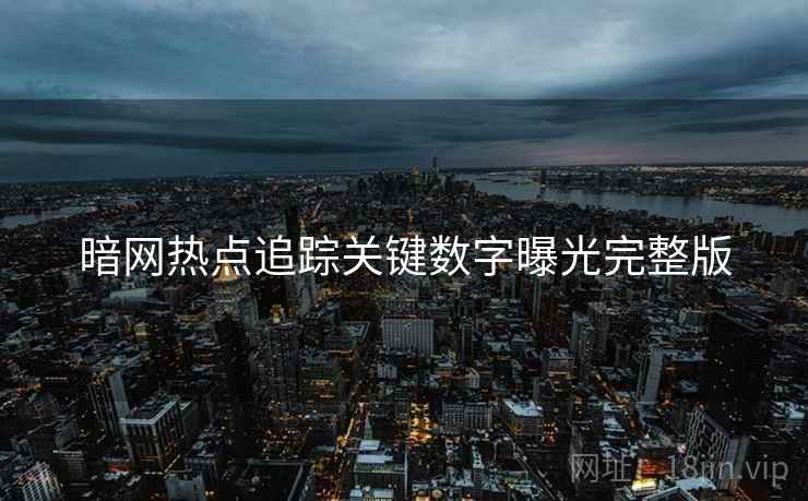 暗网热点追踪关键数字曝光完整版  第1张
