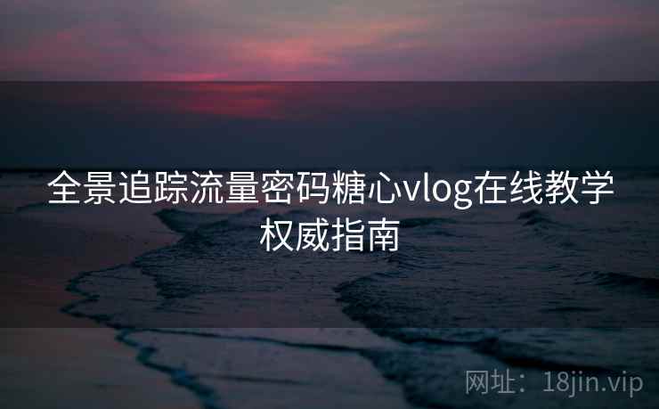 全景追踪流量密码糖心vlog在线教学权威指南